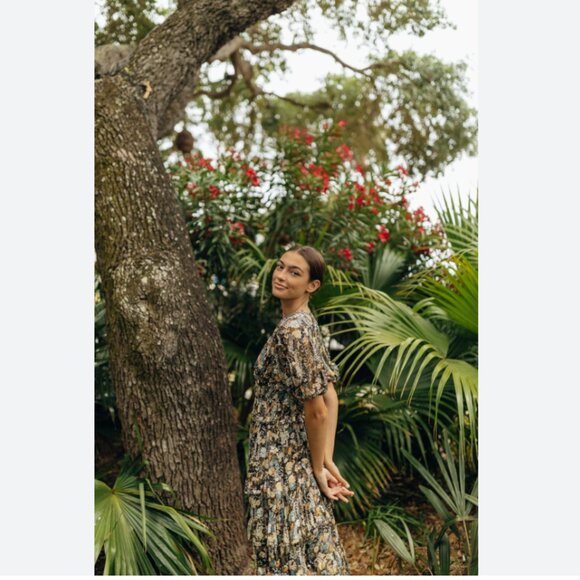 Ulla Johnson NWOT Aliya  Night Garden Floral Silk Dress US 2 - Picture 5 of 12